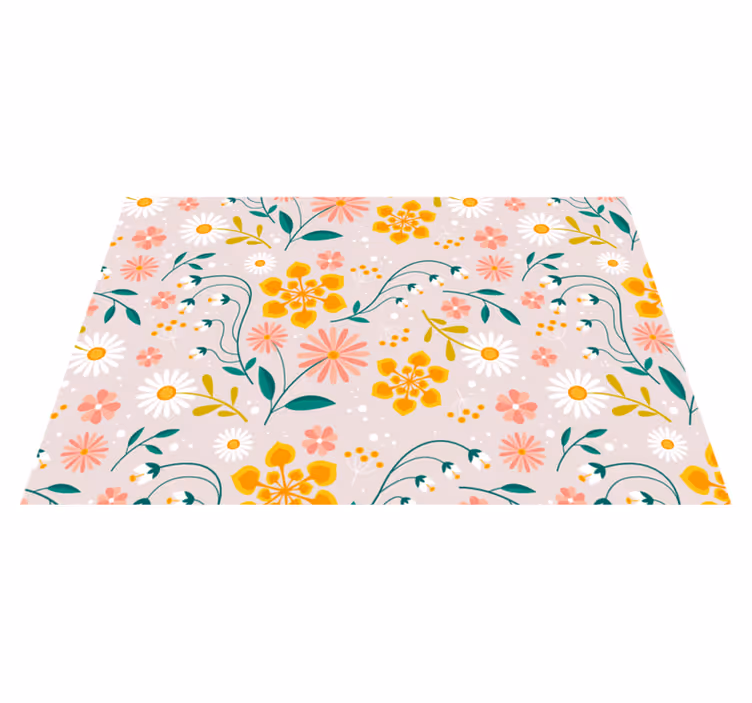 Tapis vinyle fleurs et plantes design champ de marguerites - TenStickers