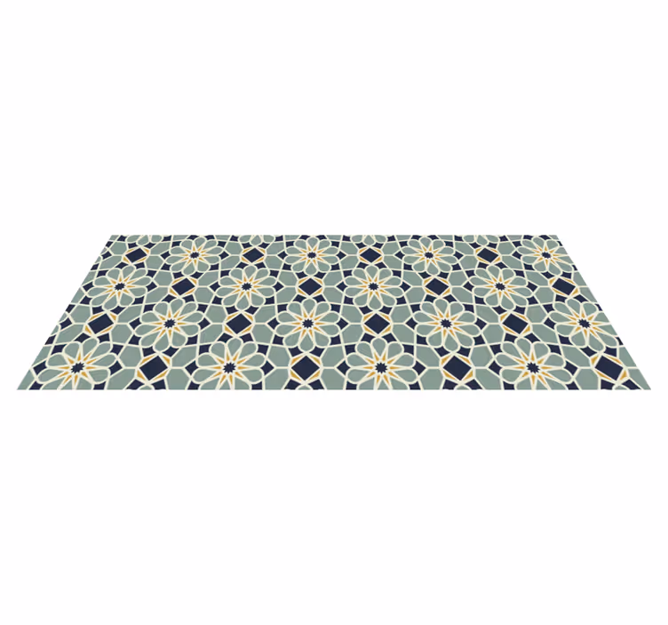 Tapis mosaique vinyle motif géométrique raffiné - TenStickers