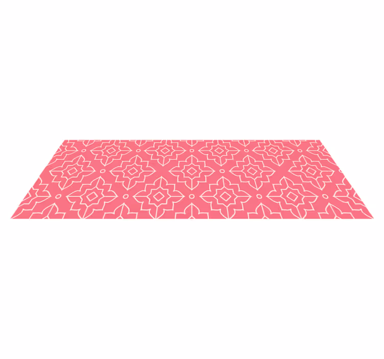 Tapis vinyle géométrique motif de treillis rose - TenStickers