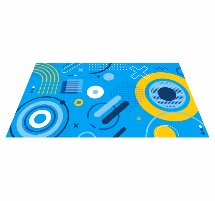 Tapis vinyle géométrique motif bleu moderne - TenStickers