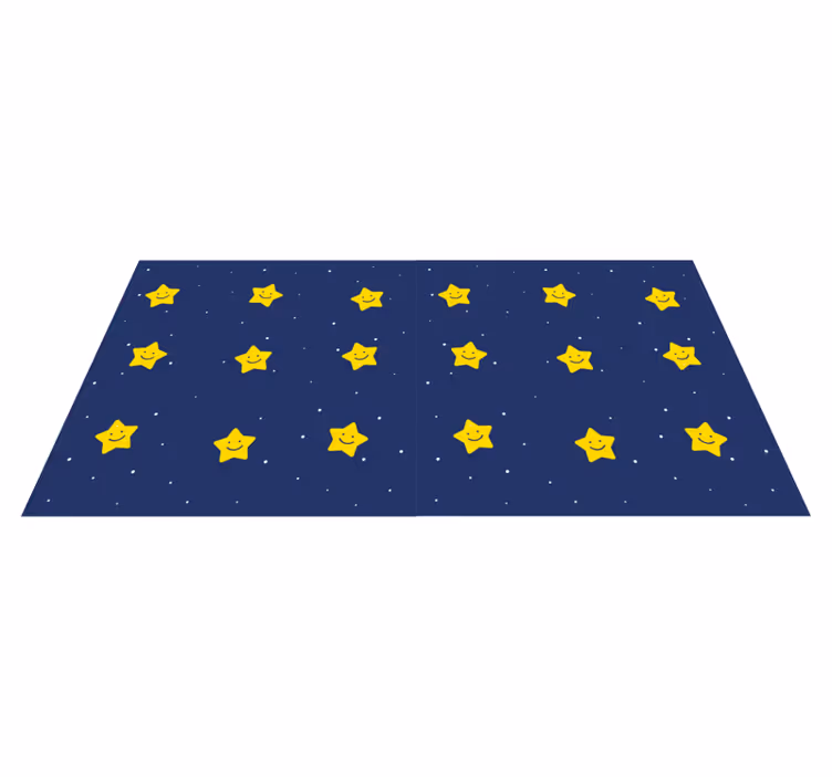 Tapis vinyle étoile motif bleu joyeux - TenStickers