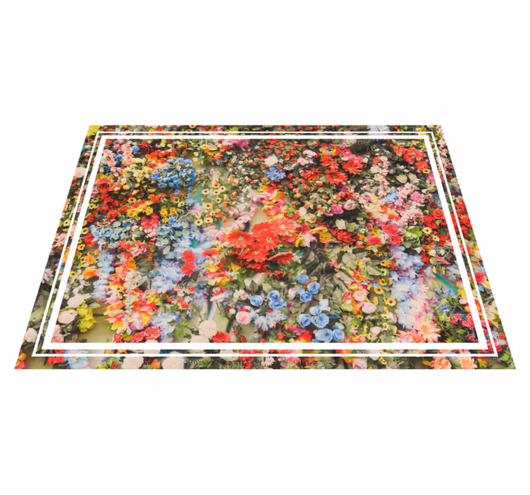 Tapis vinyle nature motif floral coloré - TenStickers
