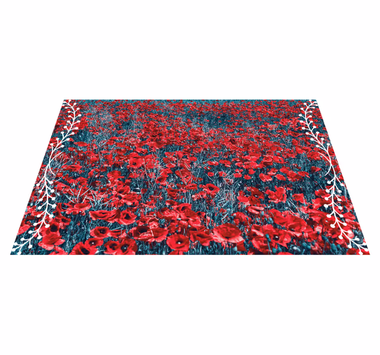 Tapis vinyle fleurs et plantes champ de coquelicots - TenStickers