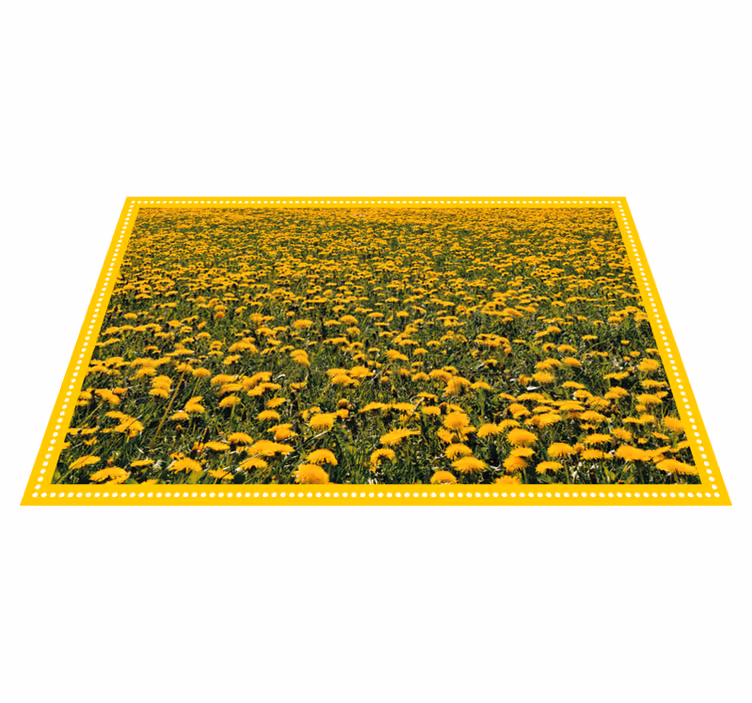 Tapis vinyle fleurs et plantes champ de tournesols - TenStickers