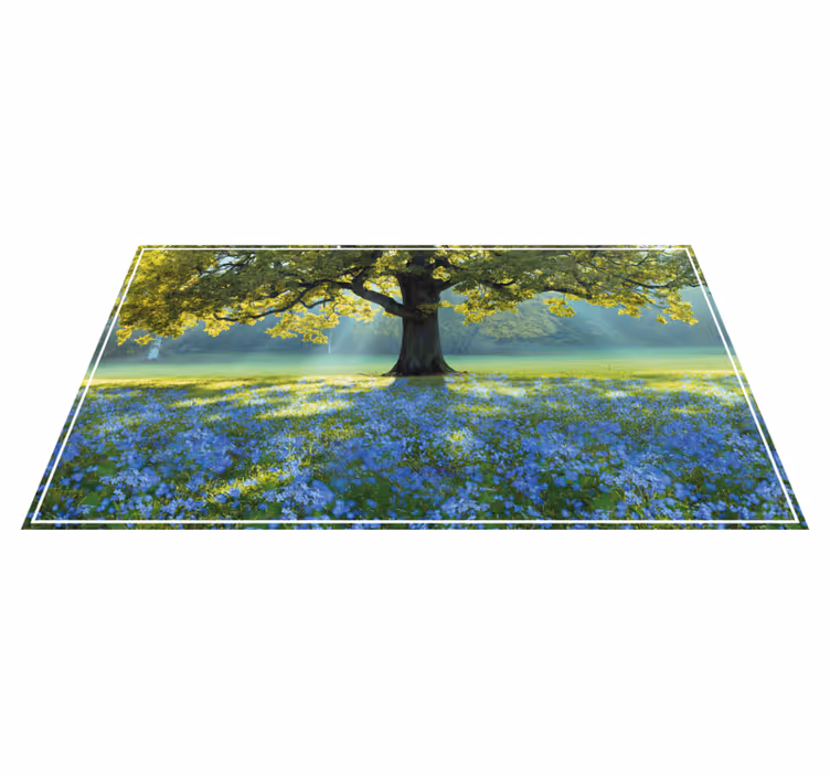 Tapis vinyle nature scène d'arbre en fleurs - TenStickers