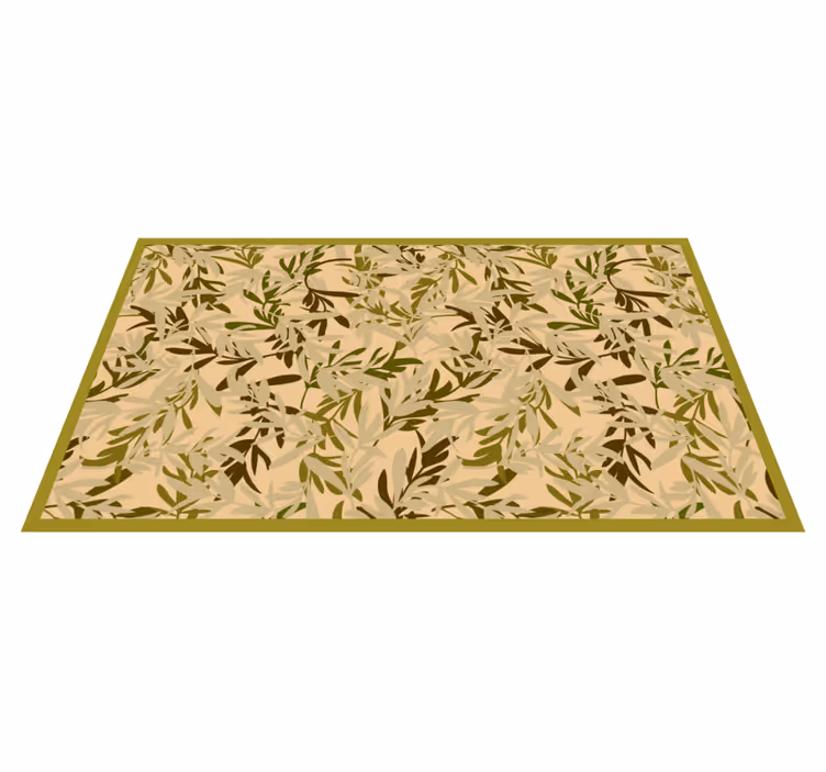 Tapis vinyle fleurs et plantes motif feuillage vert - TenStickers