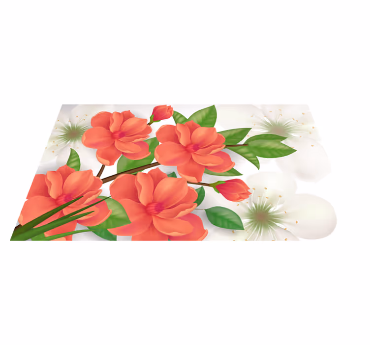 Tapis vinyle fleurs et plantes arrangement fleuri coloré - TenStickers