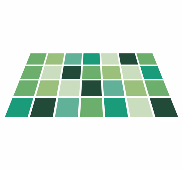 Tapis vinyle salle de bain blocs de couleur verte - TenStickers