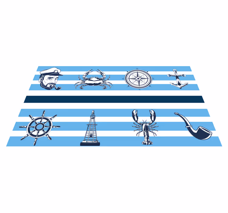 Tapis vinyle salle de bain thèmes nautiques côtiers - TenStickers