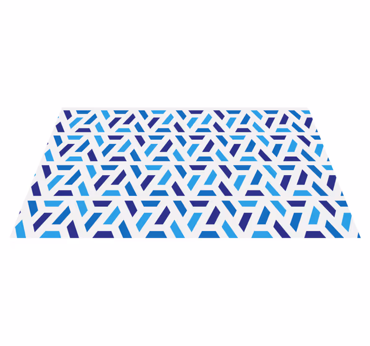 Tapis vinyle géométrique formes à motifs bleus - TenStickers