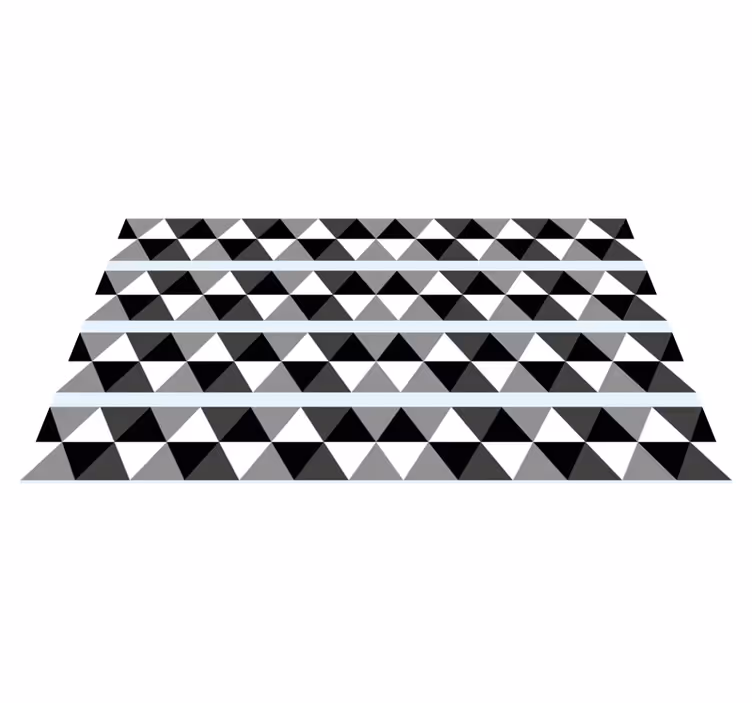 Tapis vinyle géométrique motif triangles gris - TenStickers