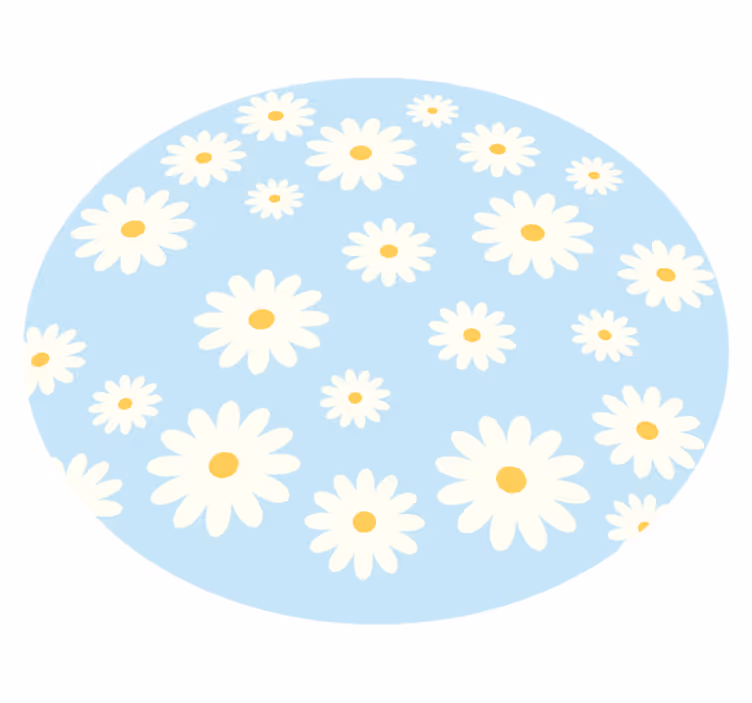 Tapis vinyle salon emblème floral de marguerite - TenStickers