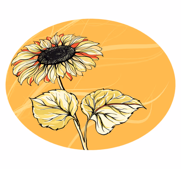 Tapis vinyle fleurs et plantes fleur de tournesol brillante - TenStickers