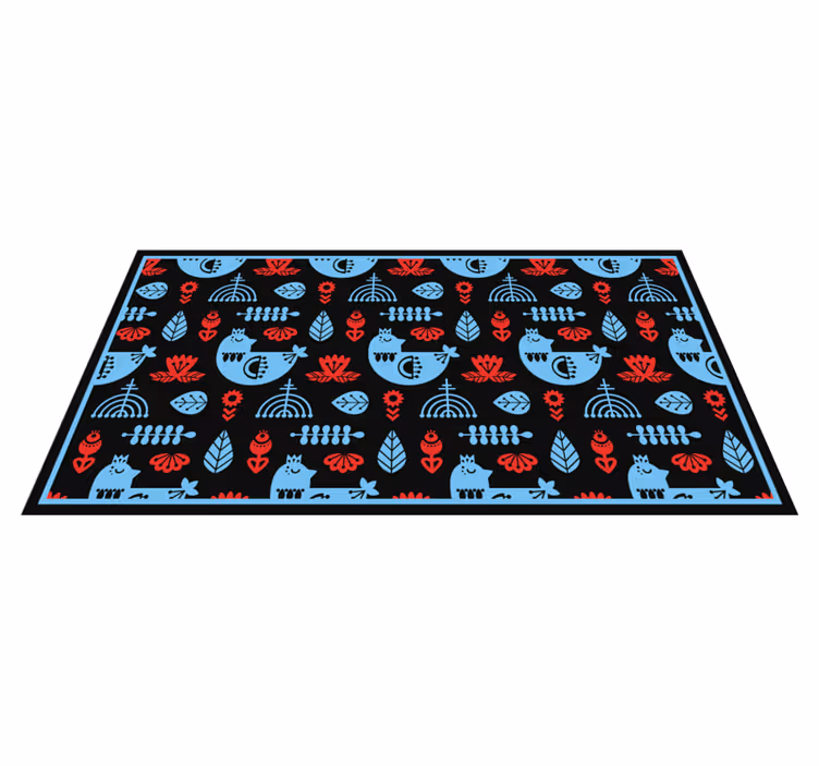 Tapis vinyle animal motifs folkloriques colorés - TenStickers