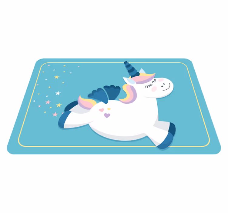 Tapis vinyle pour enfants jolie licorne au galop - TenStickers
