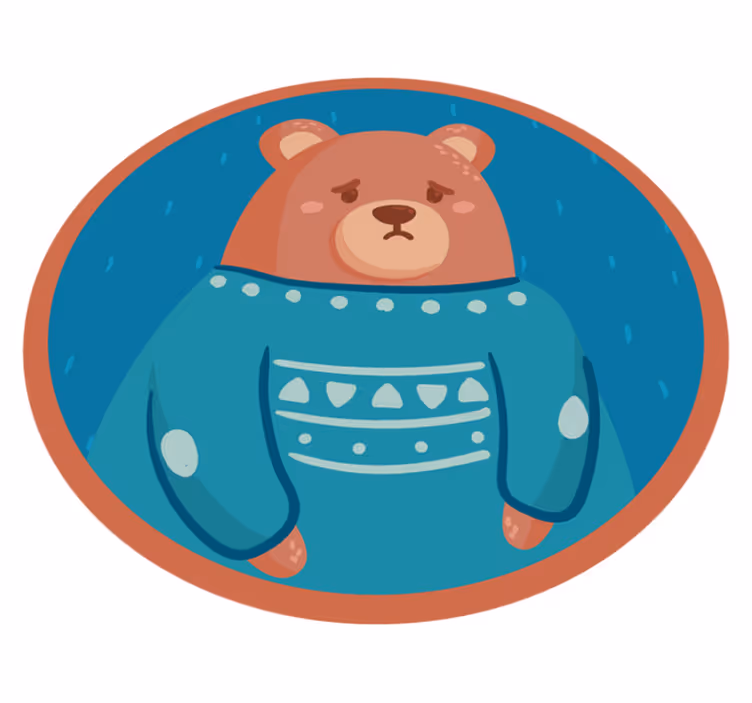 Tapis vinyle chambre bébé pull ours triste - TenStickers