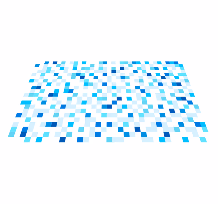 Tapis vinyle carreaux de ciment motif mosaïque bleue - TenStickers