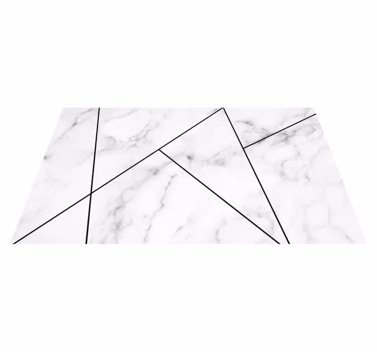Tapis vinyle marbre superposition de motifs gris - TenStickers