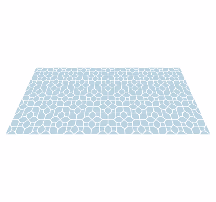 Tapis vinyle géométrique éléments blancs et gris - TenStickers