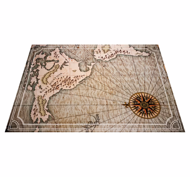 Tapis vinyle carte du monde carte nautique antique - TenStickers