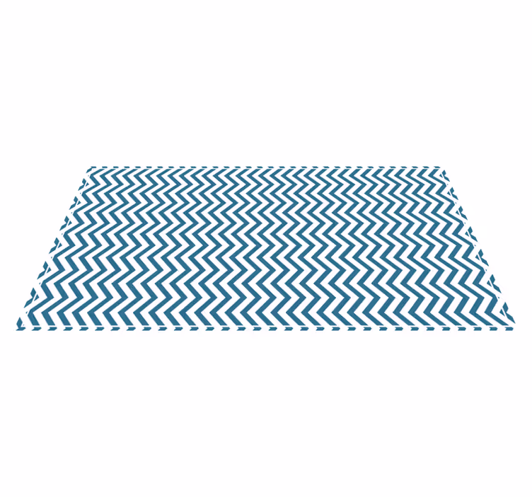 Tapis vinyle rayures style chevron bleu et blanc - TenStickers