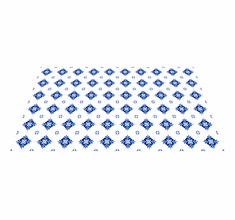 Tapis vinyle carreaux de ciment motif floral céramique - TenStickers