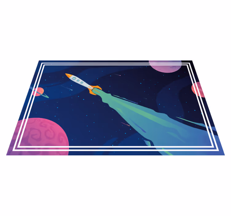 Tapis vinyle étoile vaisseau spatial en orbite - TenStickers