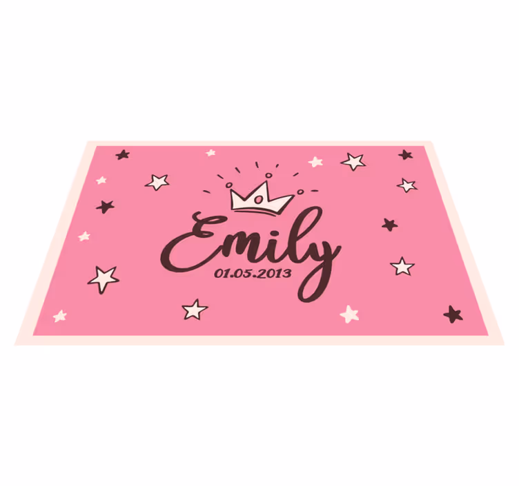Tapis vinyle autres tapis nom avec couronne et étoiles - TenStickers