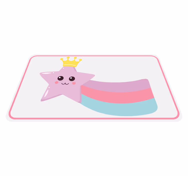 Tapis vinyle pour enfants breloque couronne étoilée - TenStickers