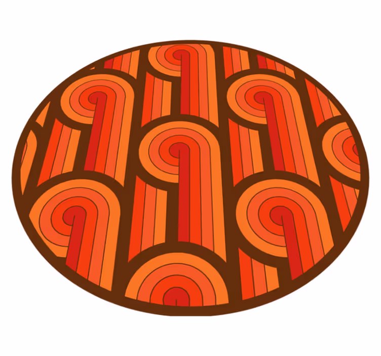 Tapis vinyle retro Formes rayées - TenStickers