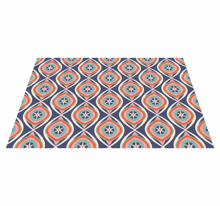 Tapis vinyle géométrique médaillon à motifs colorés - TenStickers