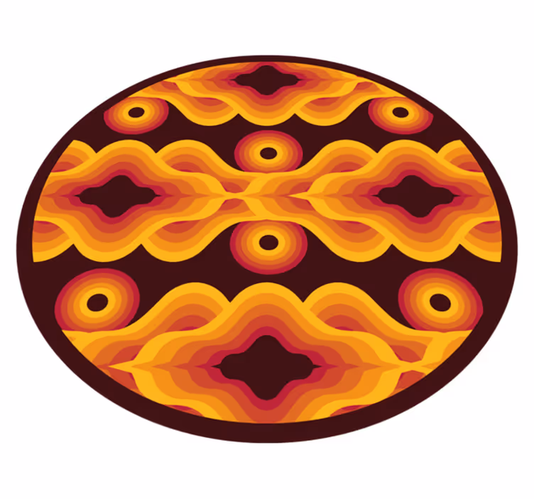 Tapis mosaique vinyle motif spirale vintage - TenStickers