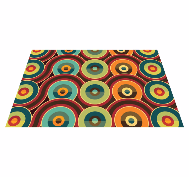 Tapis vinyle géométrique motif circulaire vibrant - TenStickers