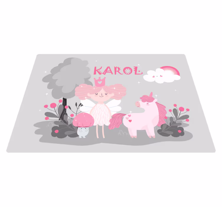 Tapis vinyle autres tapis scène de conte de fées avec nom - TenStickers