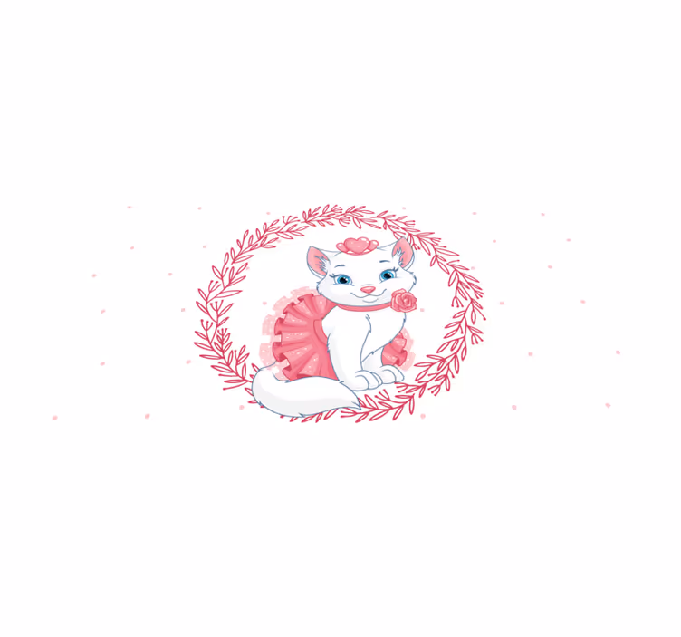 Tapis vinyle pour enfants illustration de chat charmant - TenStickers