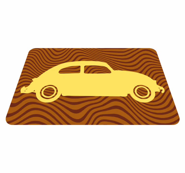 Tapis vinyle route silhouette de voiture ancienne - TenStickers