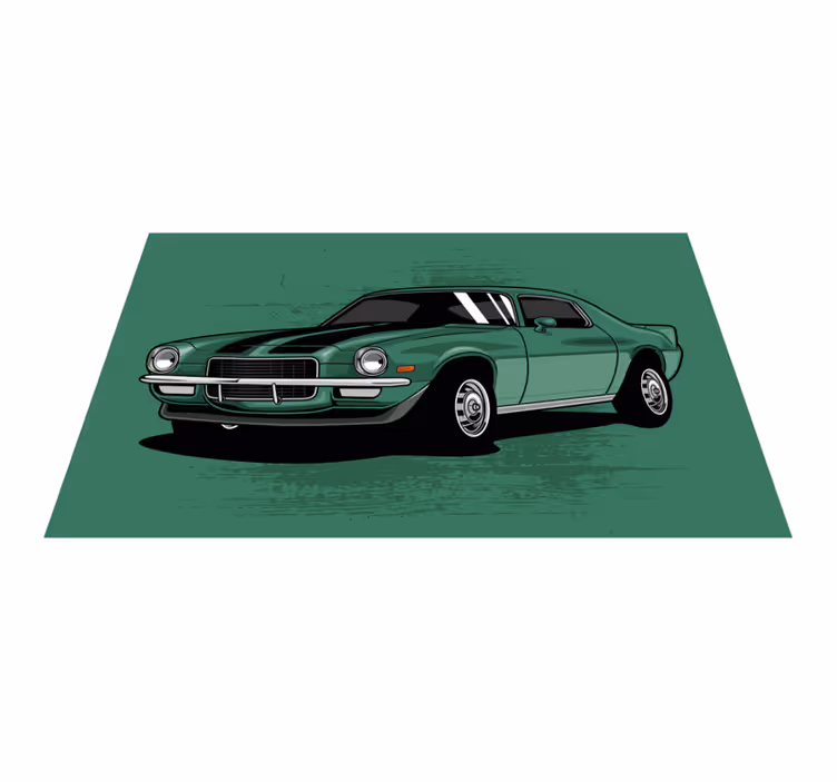 Tapis vinyle route vue de voiture classique - TenStickers