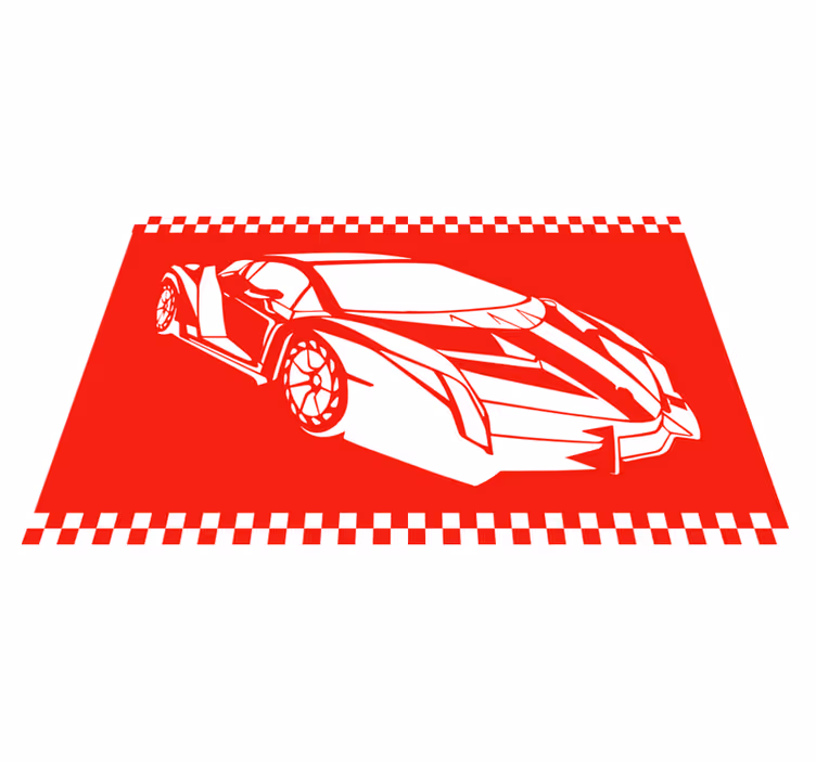 Tapis vinyle ado thème de voiture de course - TenStickers