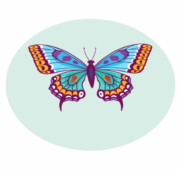 Tapis vinyle animal grand papillon coloré - TenStickers