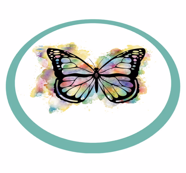 Tapis vinyle nature art de papillon coloré - TenStickers