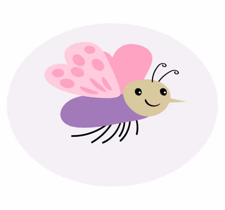 Tapis vinyle pour enfants personnage de papillon mignon - TenStickers
