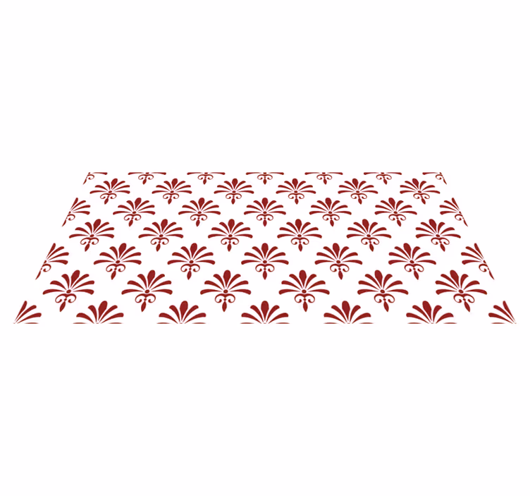 Tapis vinyle moderne motif floral rouge - TenStickers