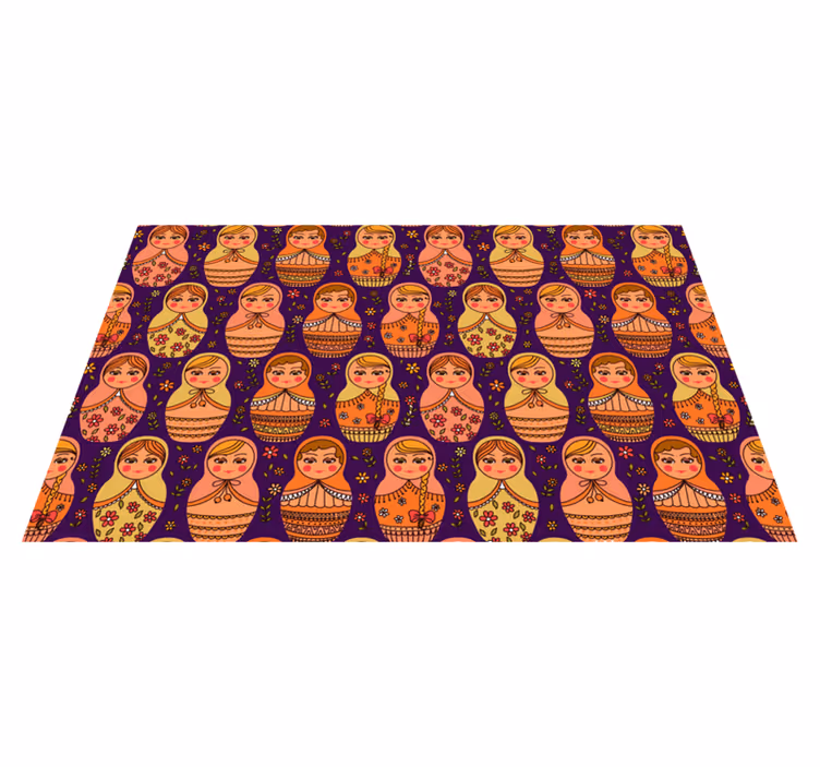 Tapis vinyle éthnique poupées matriochka colorées - TenStickers