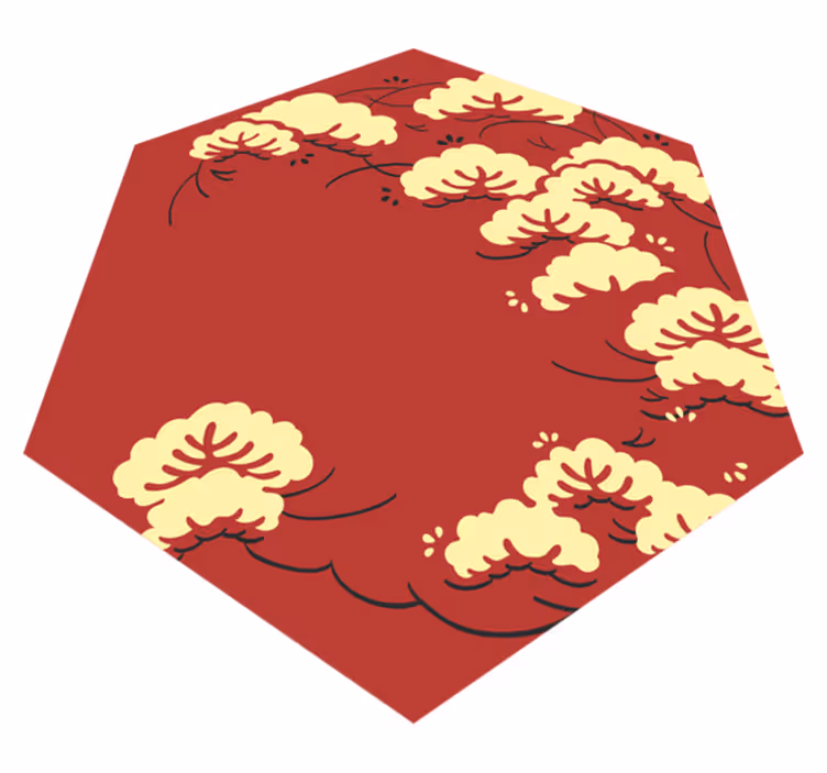 Tapis vinyle fleurs et plantes motif floral nuageux - TenStickers