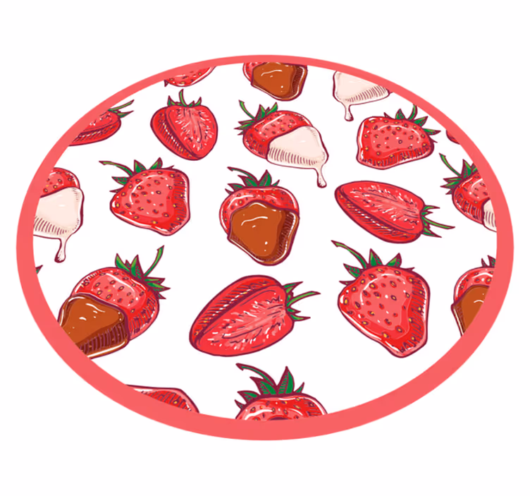 Tapis vinyle rond délice sucré à la fraise - TenStickers