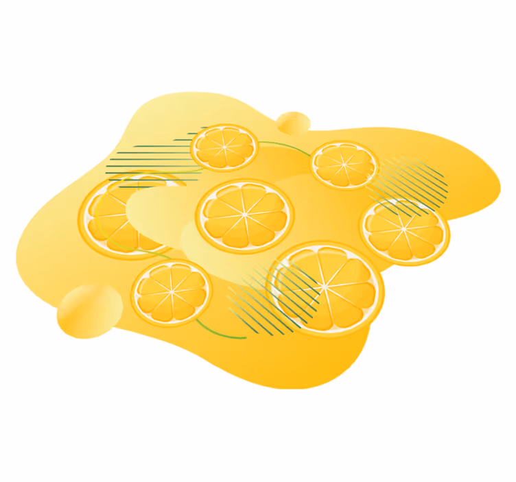 Tapis vinyle cuisine motif d'agrumes vif - TenStickers