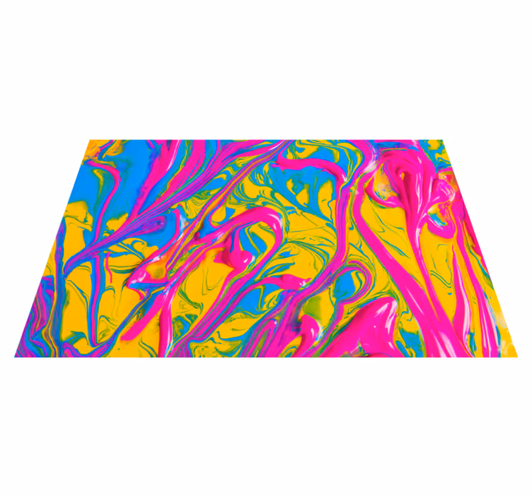 Tapis vinyle moderne motifs tourbillonnants vibrants - TenStickers
