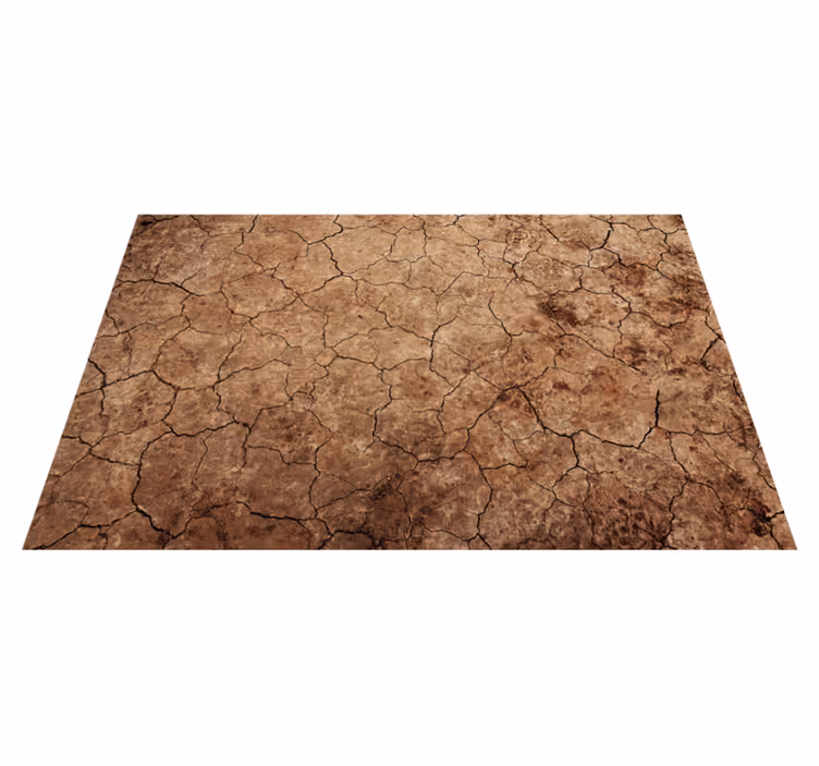 Tapis vinyle pierre texture de terre fissurée - TenStickers