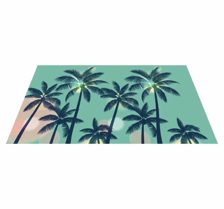 Tapis vinyle nature ambiance palmier - TenStickers