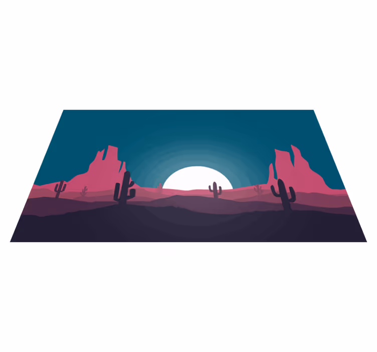 Tapis vinyle nature scène de coucher de soleil désert - TenStickers